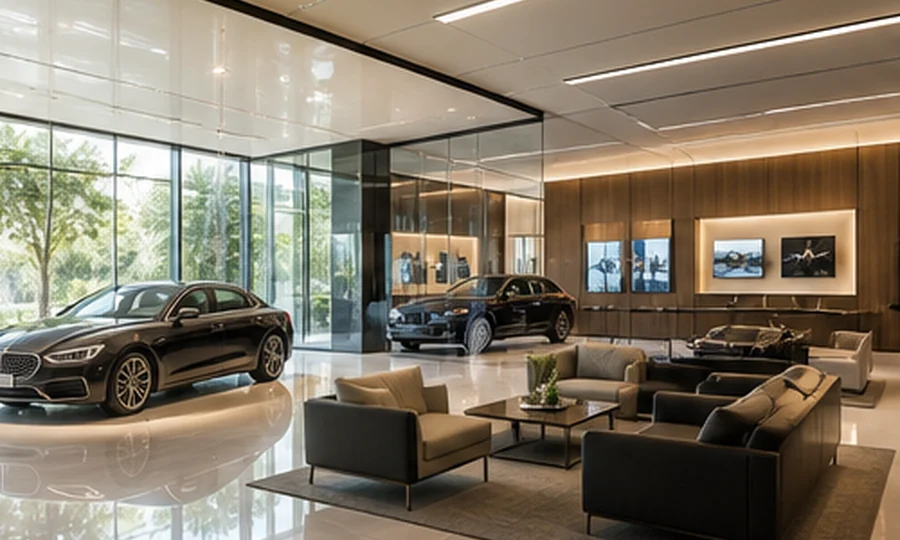 Luxury showroom interior for automotive and lifestyle brands